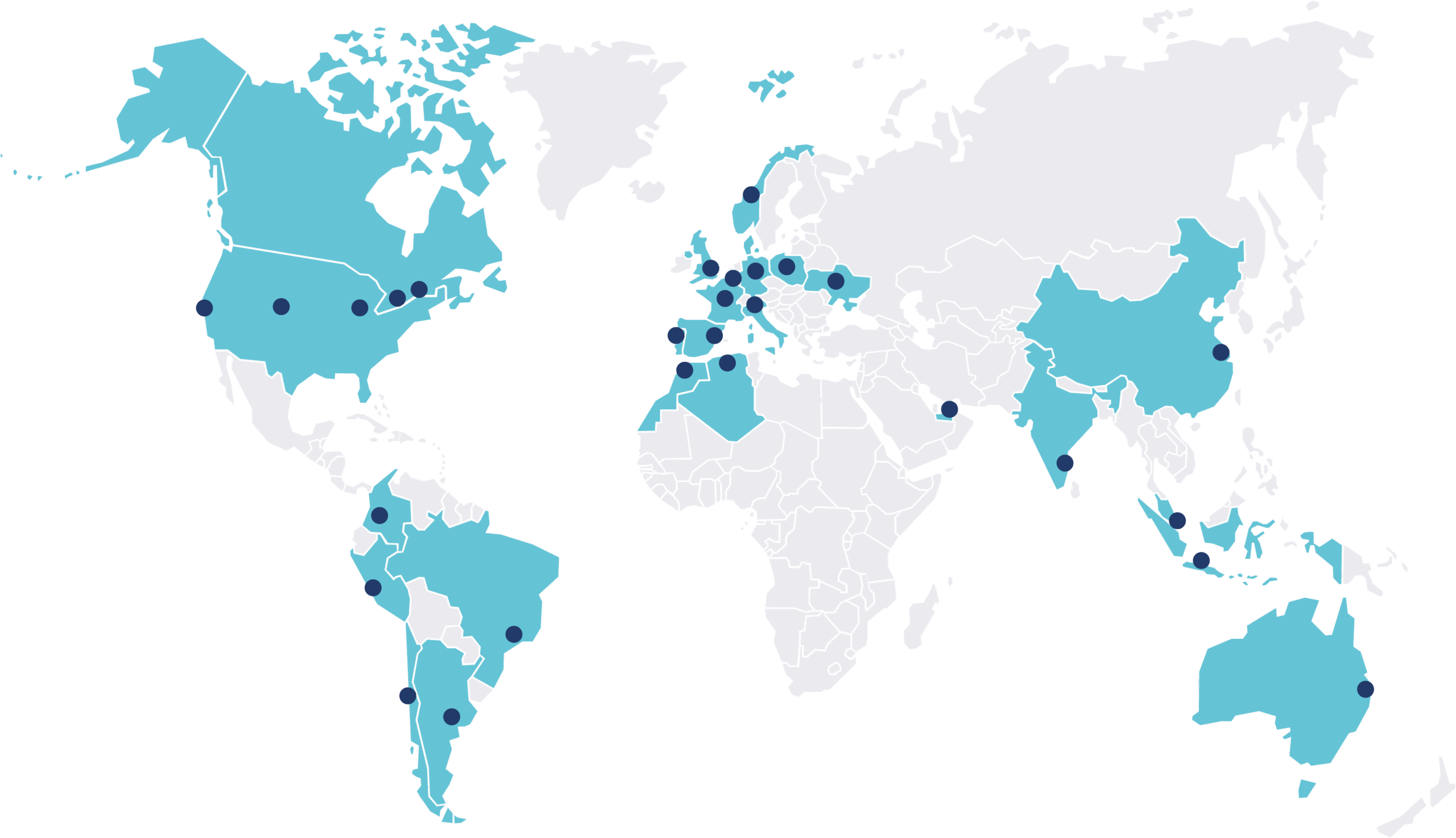Sicame Group_Carte_Monde_2025_Avec villes